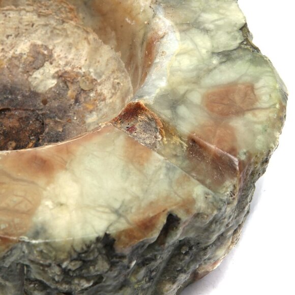 Vintage Alabaster Marble Ashtray Italy Natural Solid Stone Carved Green 70s MCM - Picture 6 of 8